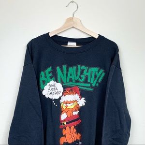 Vintage 90’s Garfield Christmas Naughty Funny Animated Cartoon Crewneck
